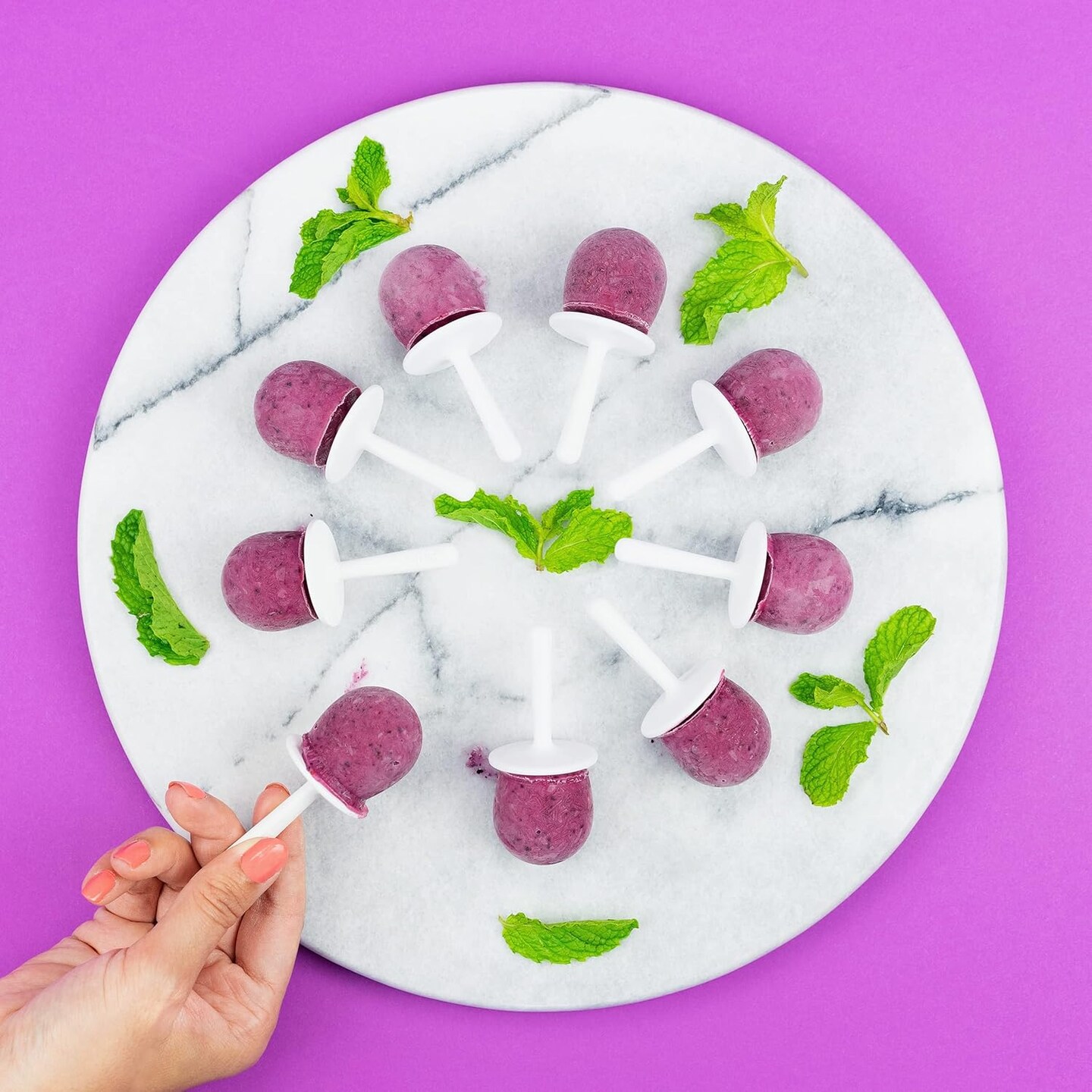 Mini Pop Molds, 9 Miniature Popsicle Molds With Sticks and Drip Guards, Easy-Release BPA-free Silicone