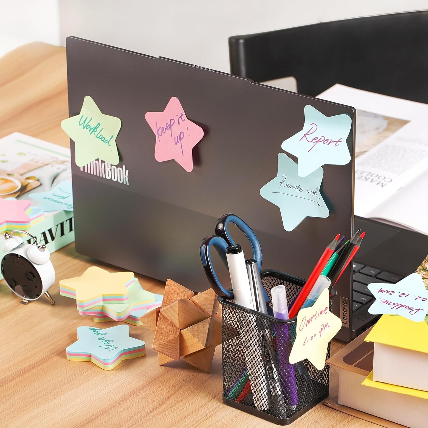 Sticky Notes 2.75 in x 2.75 in 600 Sheets Sticky Memo Star Shaped - Self Stick Cute Mixed 4 Color for Office/Home/Baking/School
