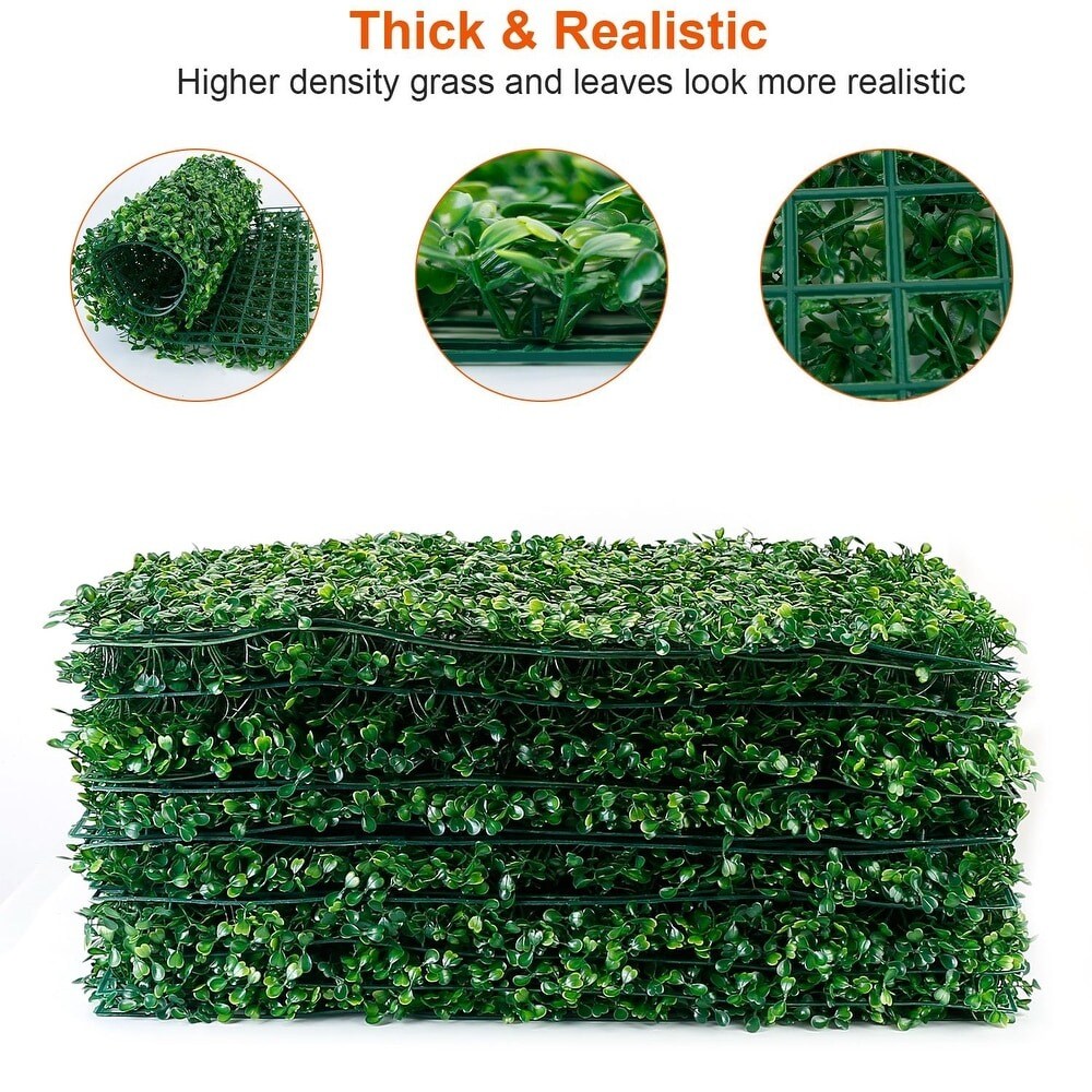 12ct Artificial Boxwood Greenery Hedge Panels 23.6&#x22; x 15.75&#x22;