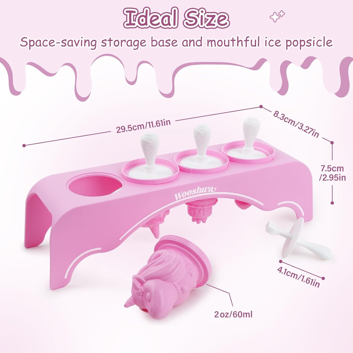 Unicorn Popsicle Molds with Sticks, 4-Pack Silicone Popsicle Holders for Kids Girls, Mini Homemade Ice Cream Molds, Easy-release Popsicle Maker, BPA-free &#x26; Dishwasher Safe (Classic)