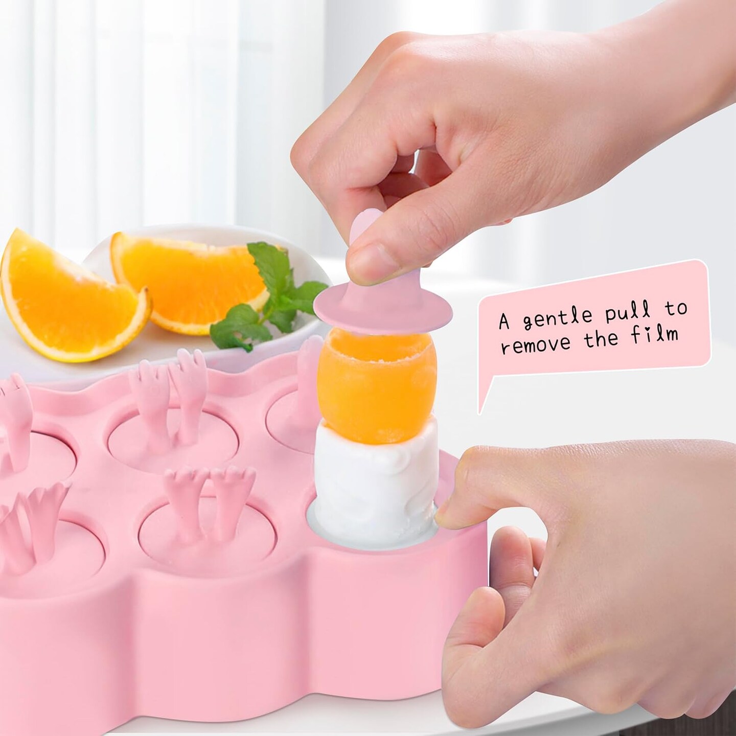 Mini Popsicle Molds Homemade Silicone Popsicle Maker Reusable DIY Ice Cream Popsicle Molds for Kids (Pink)