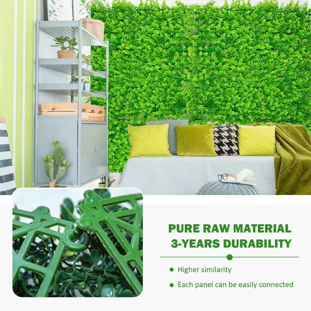 20ct 20" Artificial Boxwood Grass Wall Backdrop Panels