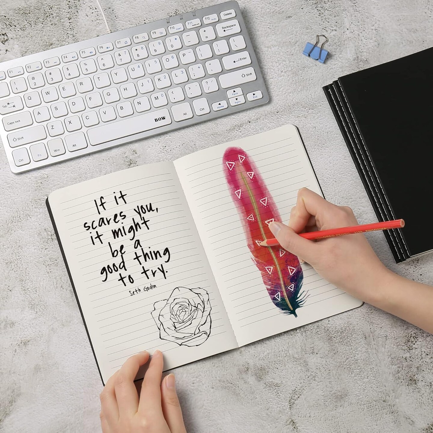 24 Pack College Ruled Notebook & Journal Bulk, Black Cover, Line Thick Paper, A5 Size, 5.5x8.3 inch, 60 Pages, Small Subject Note Pad Planner Set