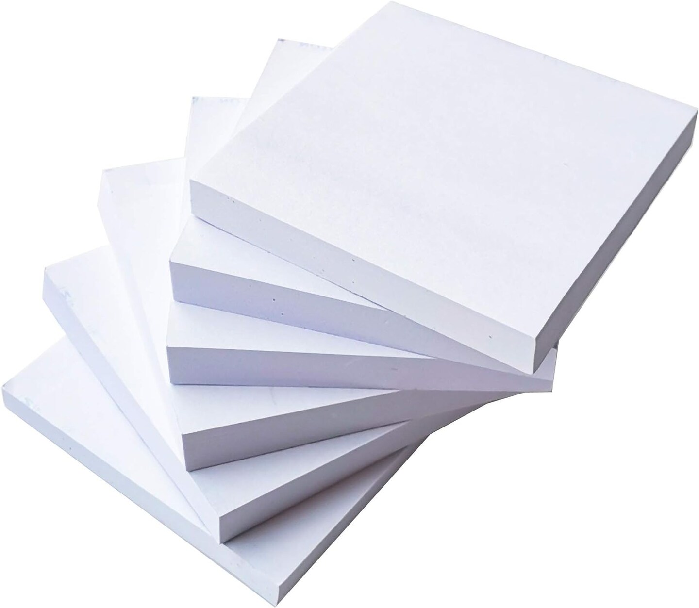 White Sticky Notes 6 Pads 3 X 3 Inch 100 Sheets/Pad Self-Stick Notes Pads 600 Sheets Total