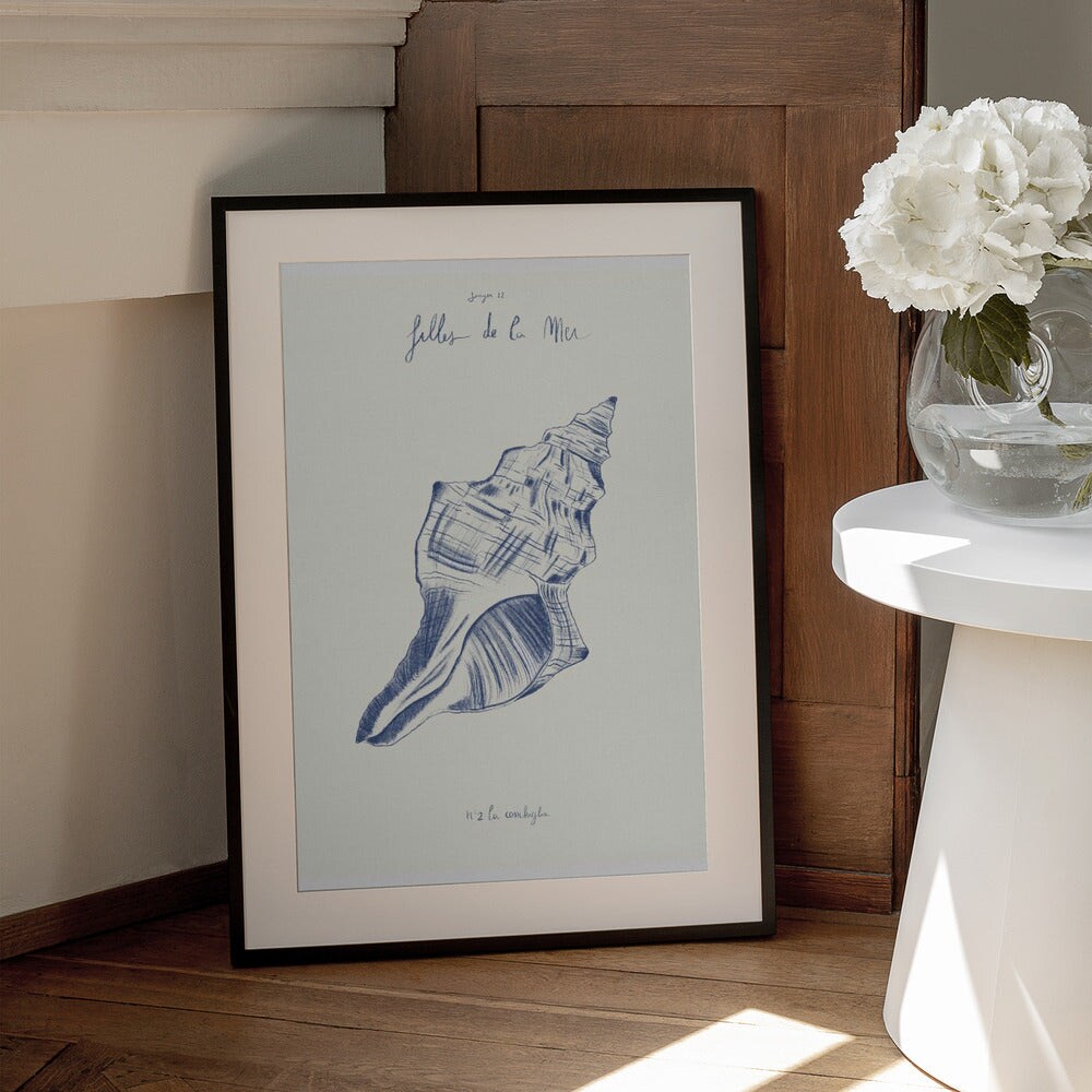 Filles de la mer n.2 - La conchiglia - Giulia Mora 24x36 Black Framed Art | Home or Office Art