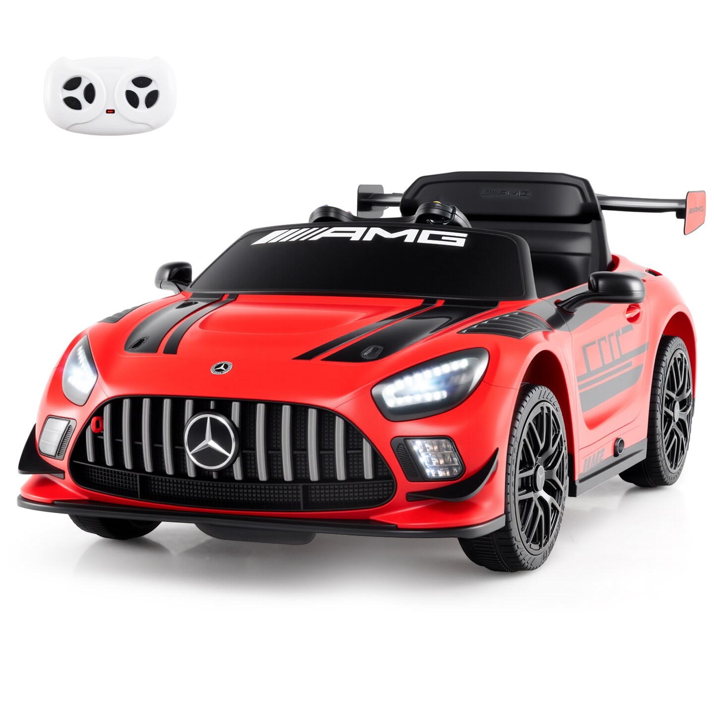 Licensed 12V Mercedes-AMG GT3 Ride-On Car for Kids Adjustable Speed Feature