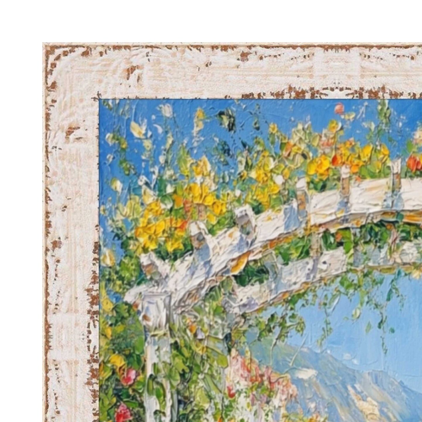 Slim White Creme Chabi Chic Farmhouse Rustic Picture Frame 20x28 frame