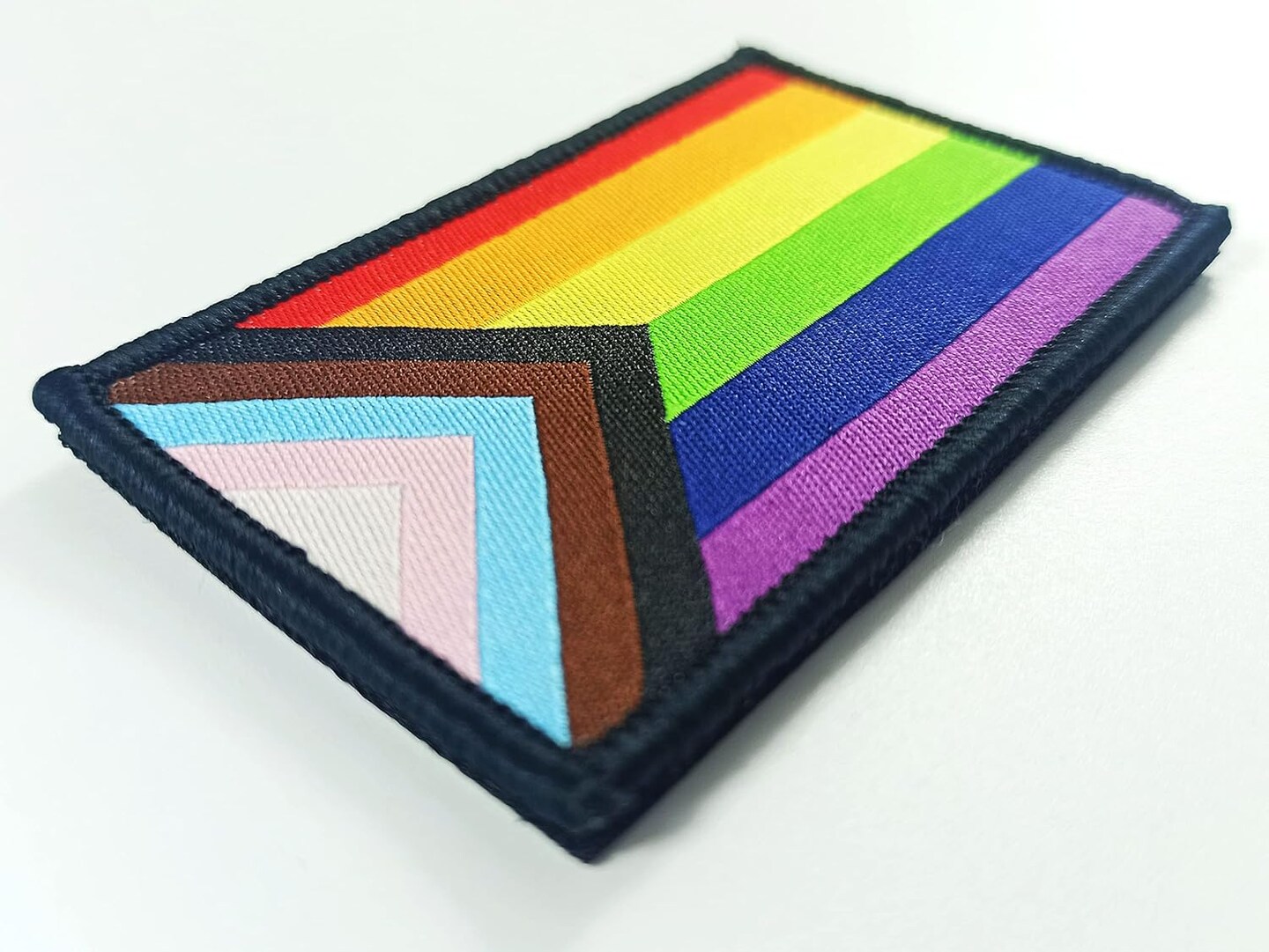 2 Pack Pride Progress Rainbow Flags Patch LGBTQ Flag Patches Tactical Gay Inclusive Rainbow Flag Patch for Backpack Hat Team Patch