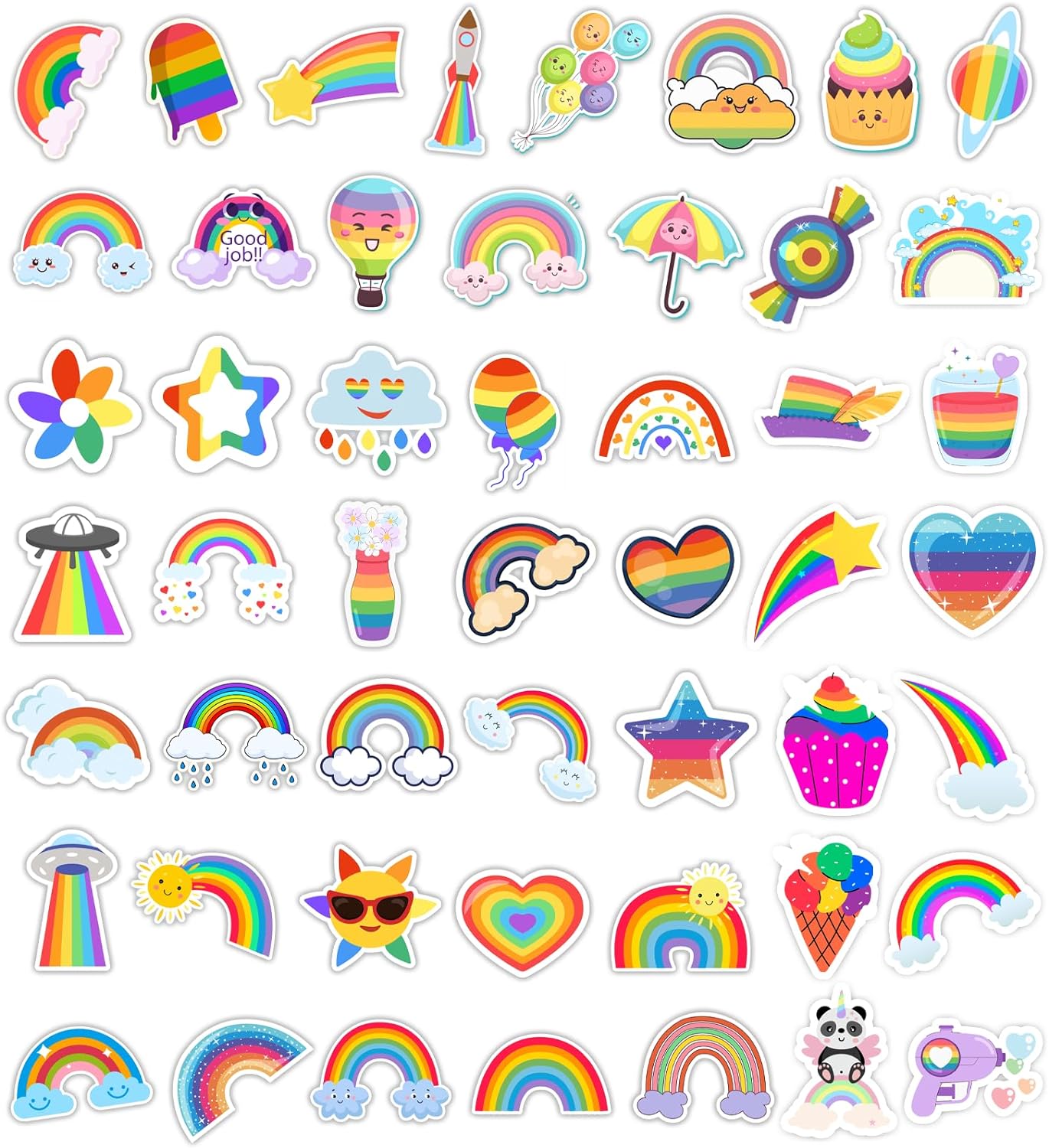 Stickers for Kids,100 PCS Stickers Pack,Rainbow Sticker,Cute Colorful Waterproof Vinyl Art Sticker.Stickers for Water Bottles,Skateboards and Notebooks,Sticker for Teens Girls Kids