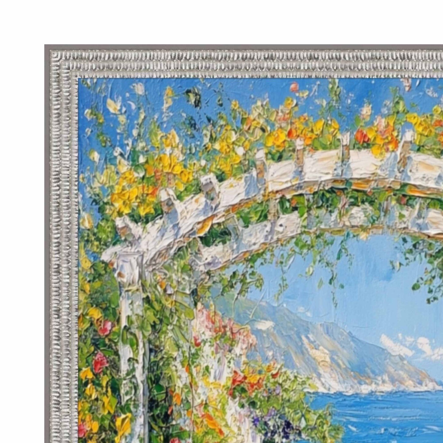 Slim Modern Bright Chrome Silver Pebbled Texture Picture Frame 30x30 frame