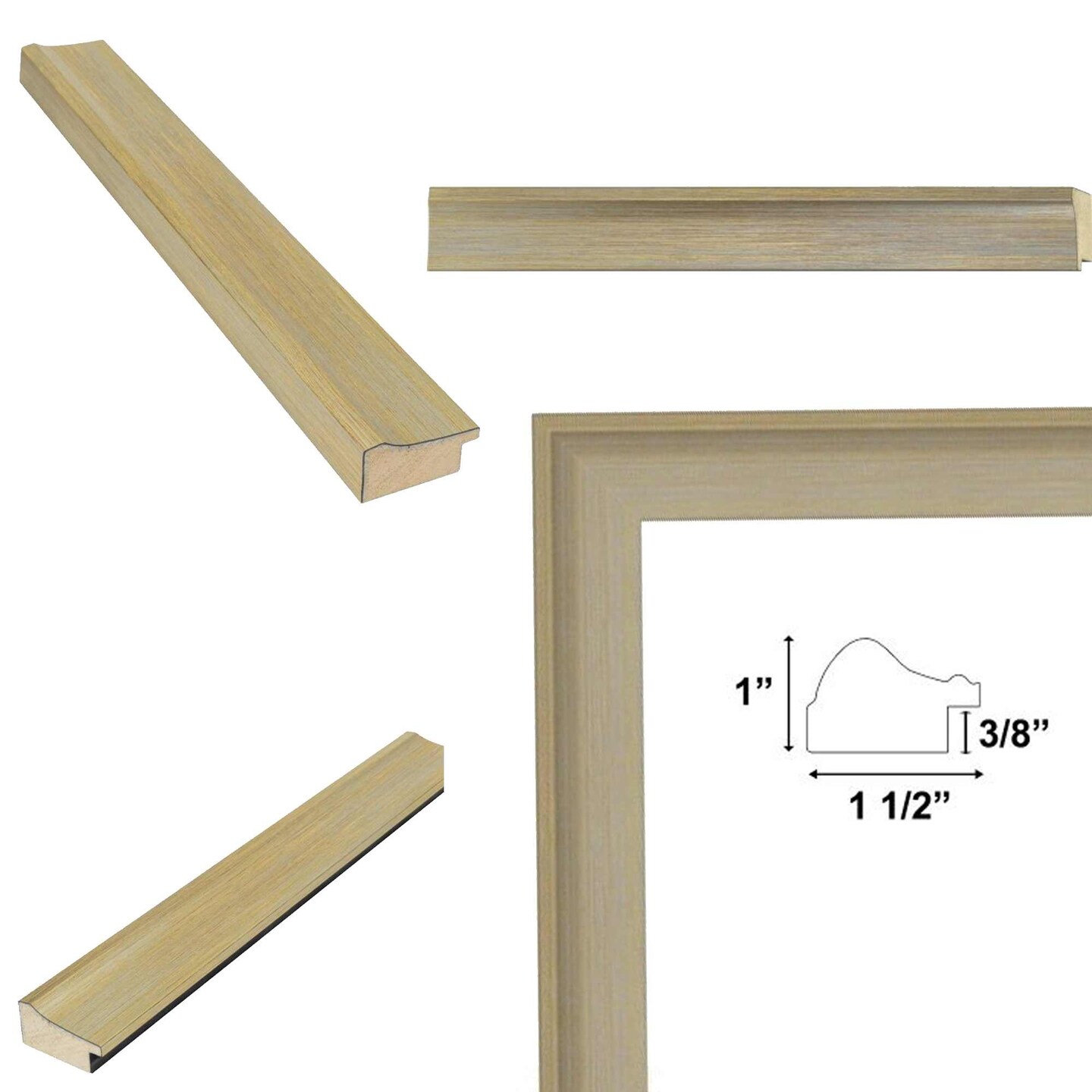 Gold Brushed Modern  Contemporary  Scoop Picture Frame 30x40 frame