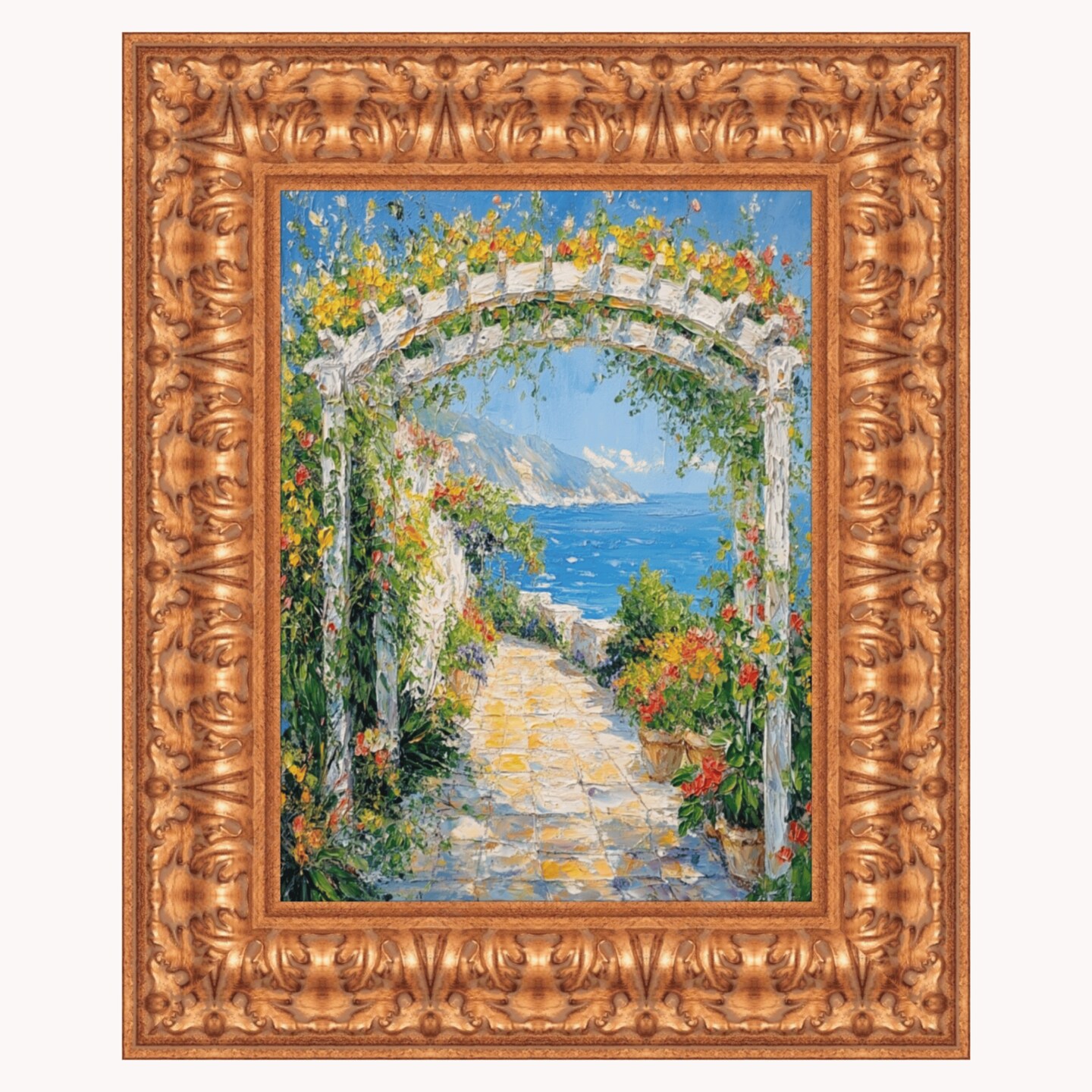 Ornate Wide Antique Gold Picture Frame 12x14 frame