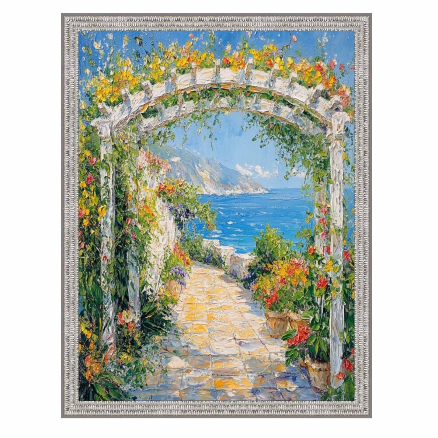 Slim Modern Bright Chrome Silver Pebbled Texture Picture Frame 20x28 frame
