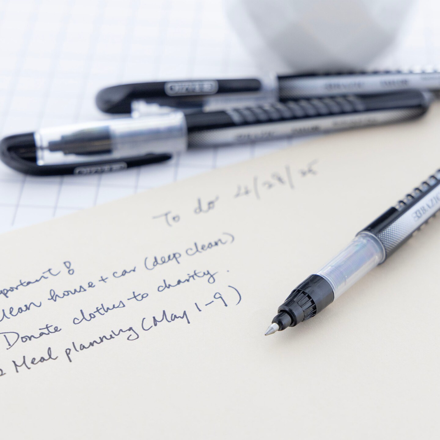 BAZIC Taylor Black Rollerball Pen (3/Pack)