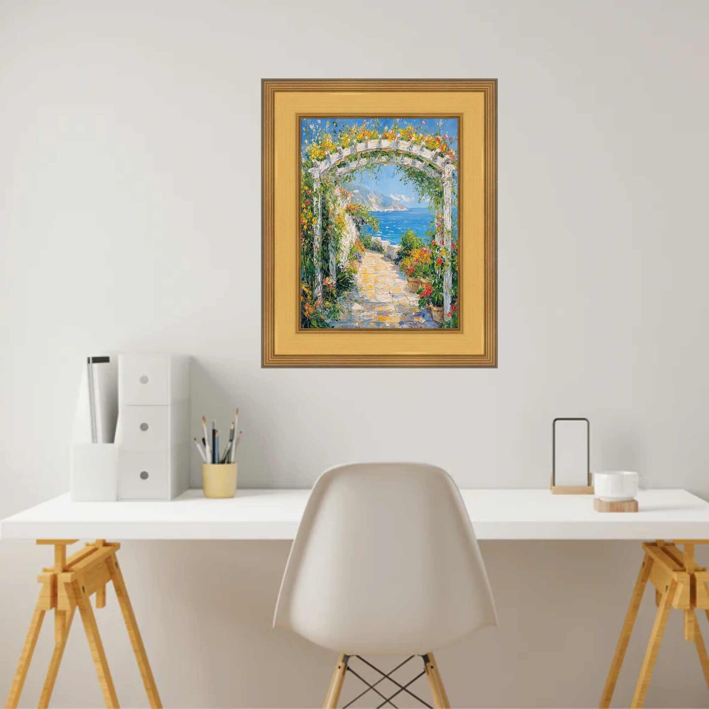 Wide Gold Leaf Flat Panel Picture Frame 20x28 frame