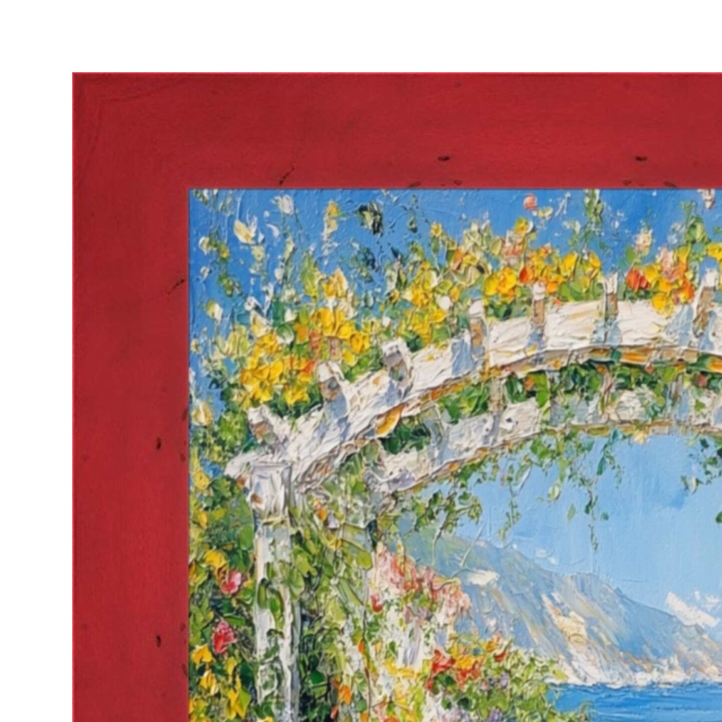 Red Burl Wood Flat Picture Frame 24x24 frame