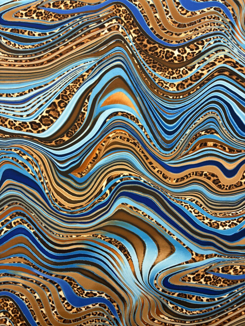 1 Yard Abstract Cheetah Stretch Spandex Fabric for Swimwear and Leggings 58/60 Inches Wide