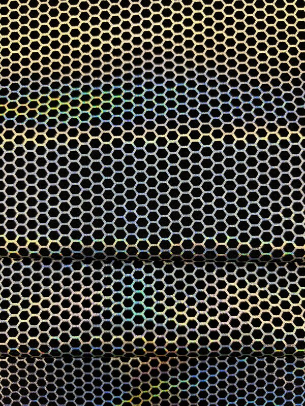 1 Yard Silver Honeycomb Print Spandex Fabric for Dancewear, Costumes ...