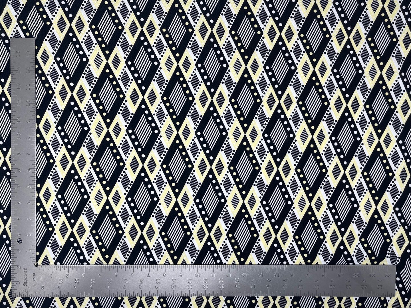 1 Yard Geometric Liverpool Knit Fabric 58"-60" Wide Stretch Crepe for Bold, Tailored Creations