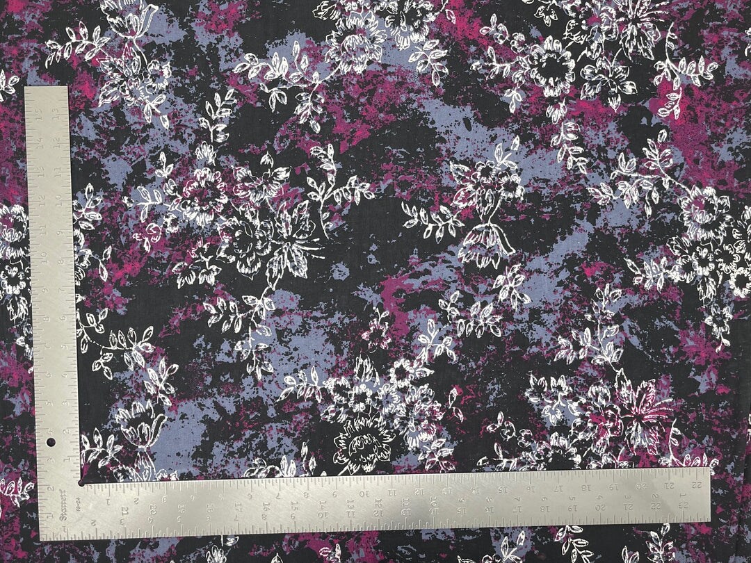 1 Yard ITY Floral Print Stretch Knit Fabric for Fashion and Apparel 58/ ...