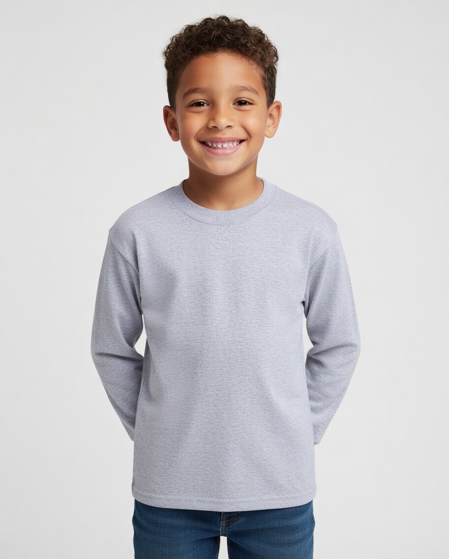 Gildan Heavy Cotton Youth Long Sleeve T-Shirt – Kids Basic Crewneck Tee for Everyday Comfort