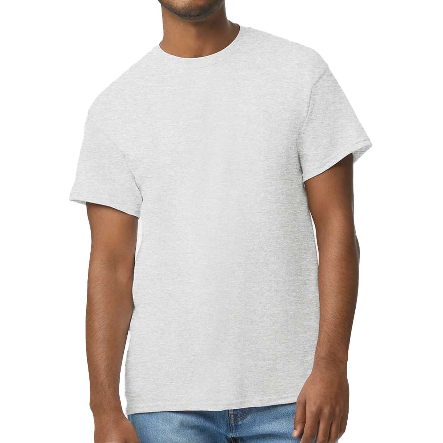 Gildan Unisex Ultra Cotton Short Sleeve T-Shirt, Craft Bundle for DIY Printing, Ash S-5XL, 3-15 Pack