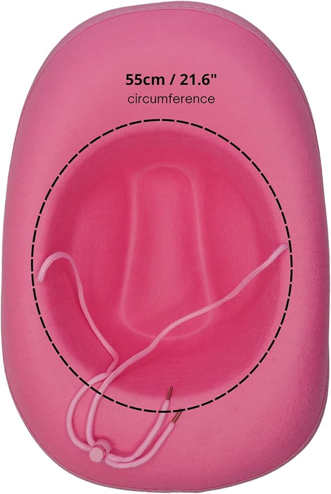 4E&#x2019;s Novelty 4 Pack Pink Cowgirl Hat - Felt Cowboy Hats w/ Chin Strap - Western Theme Party, Kids Size