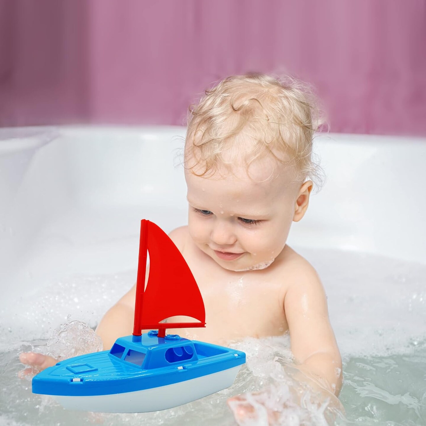 4E&#x27;s Novelty 3 Pack Toy Boat Bath Toys &#x2013; Bath Boats &#x26; Pool Toys Toddler, 10&#x22; Large Plastic Boats for Water Play