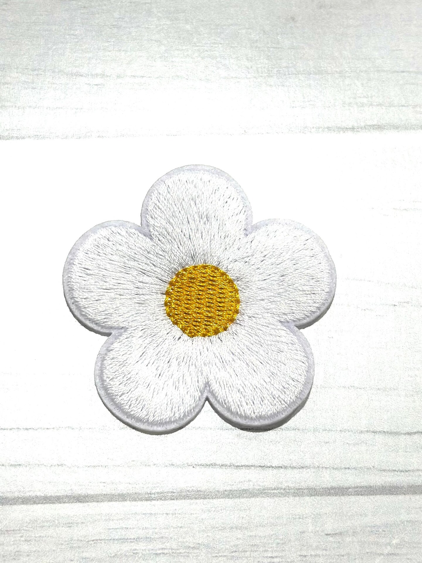 Flower embroidered patch
