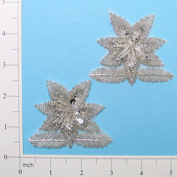 Vintage Trailing Flower Lace Applique/Patch 2 Pack 7" x 3"