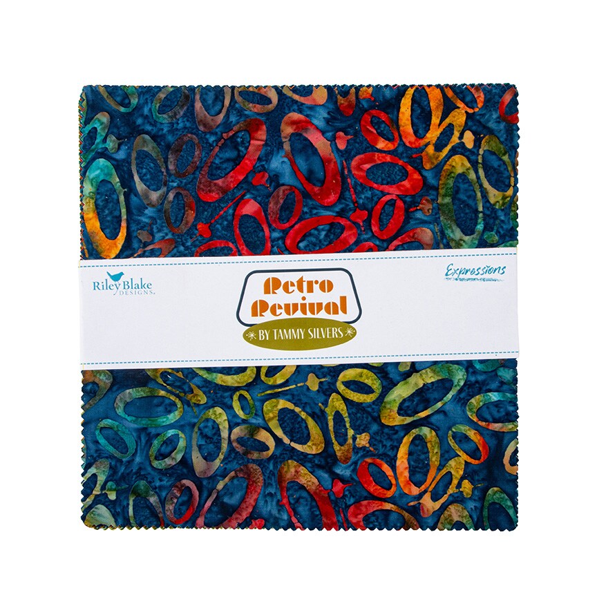 Expressions Batiks 10&#x22; Square Pack in Retro Revival