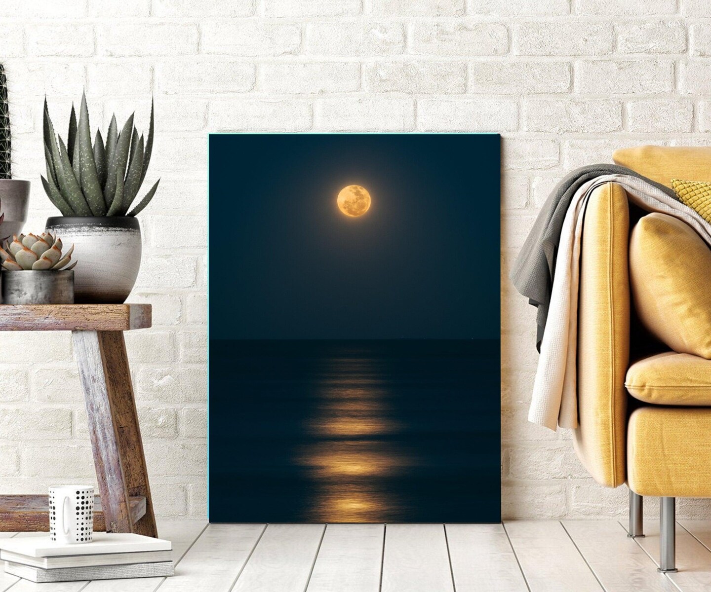 Abstract Moon Night Home Classic Framed Canvas Classic Framed Canvas Prints Framed art