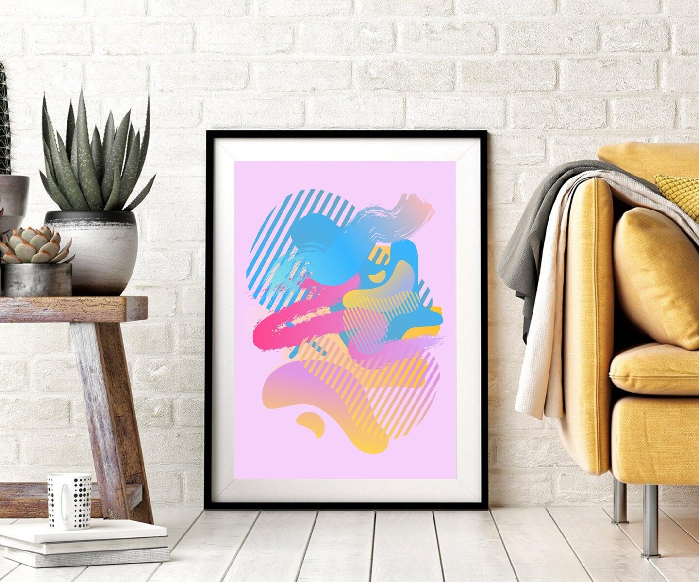 Abstract Artwork Wall Art Shape Design Wall Decor K Classic Framed Canvas Prints Framed art