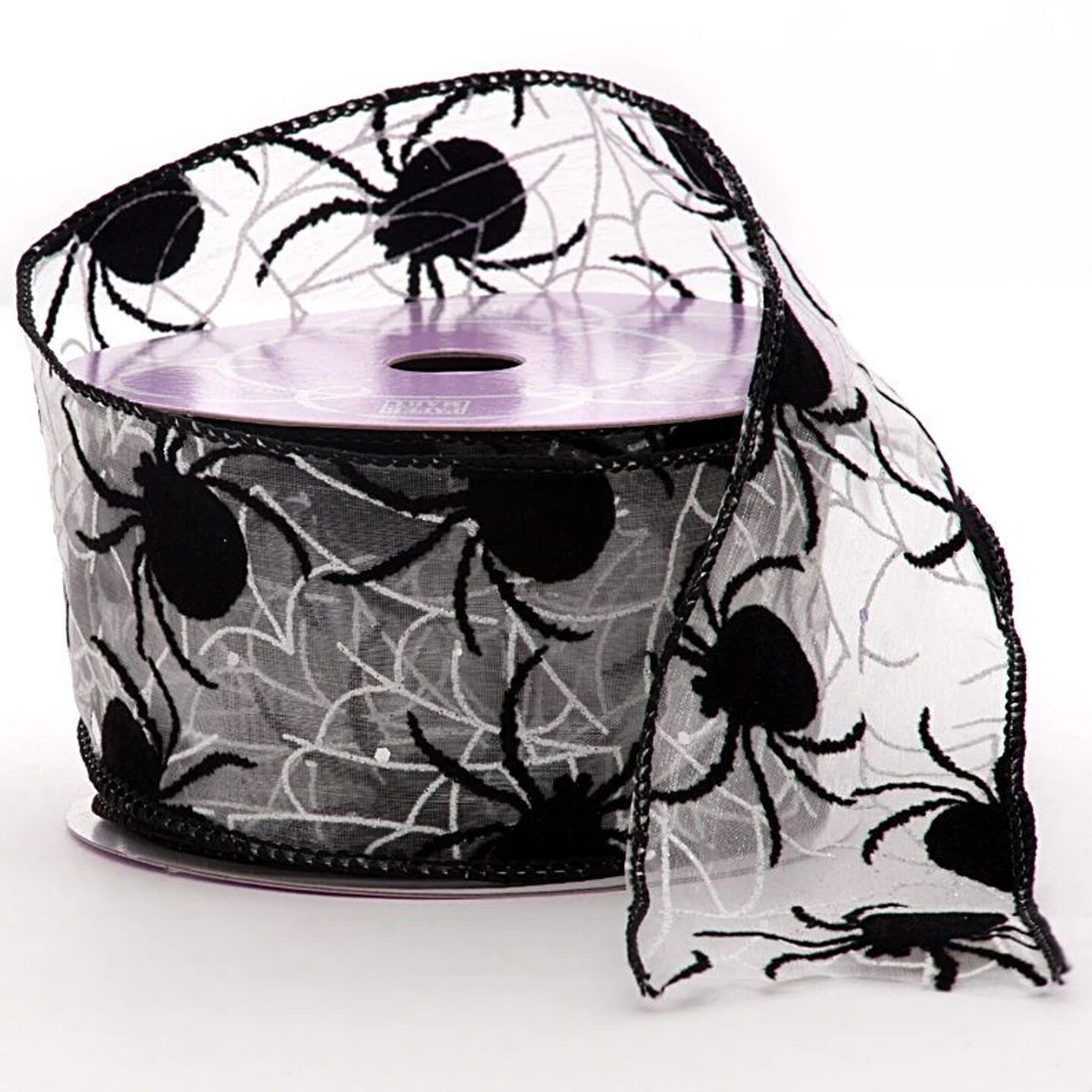 Spooky Spider Wired Ribbon 2.5" W x 10 yd 1 roll