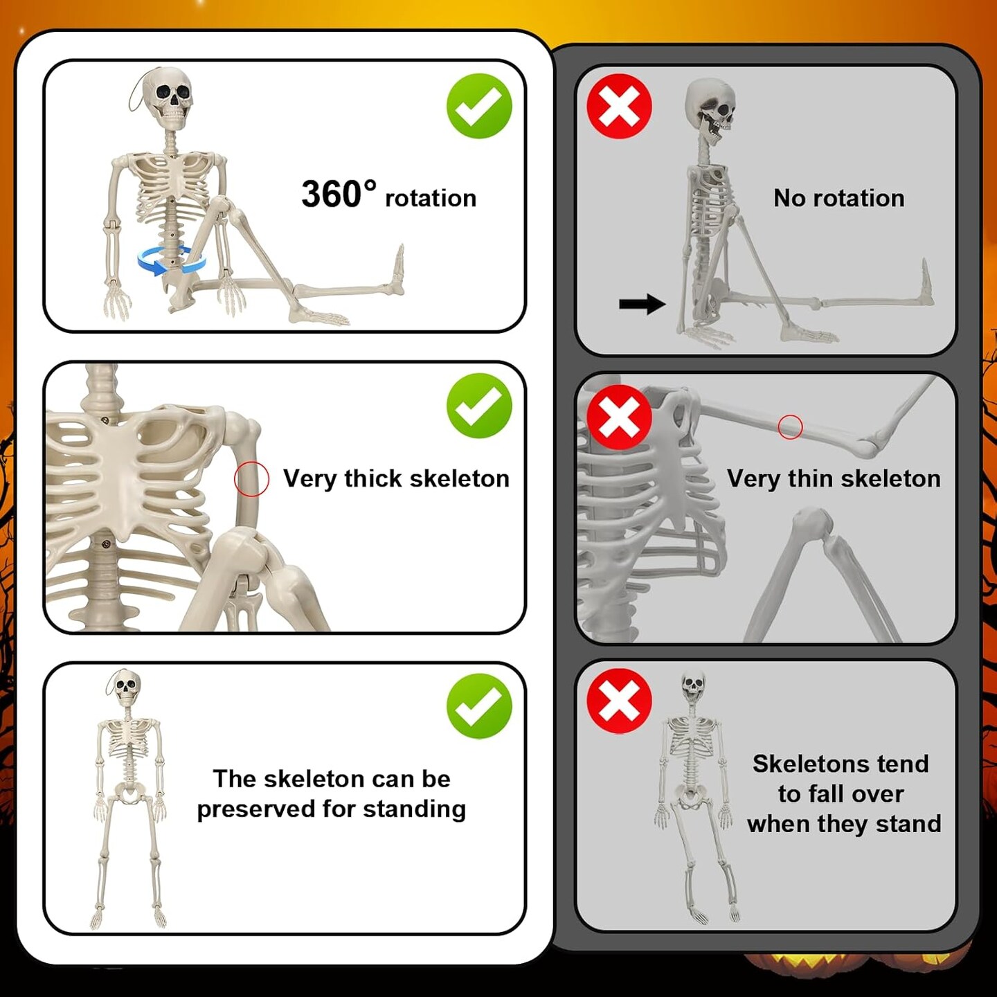 Posable Halloween Skeleton Decorations