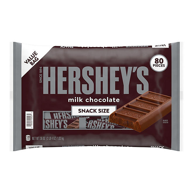 Hershey&#x27;s Milk Chocolate Snack Size Bars Classic &#x26; Creamy Sweetness