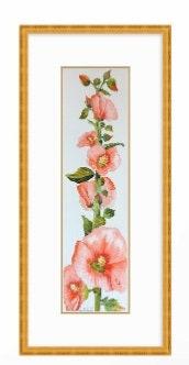 Floral Artwork. Hollyhocks Art Original Watercolor Painting