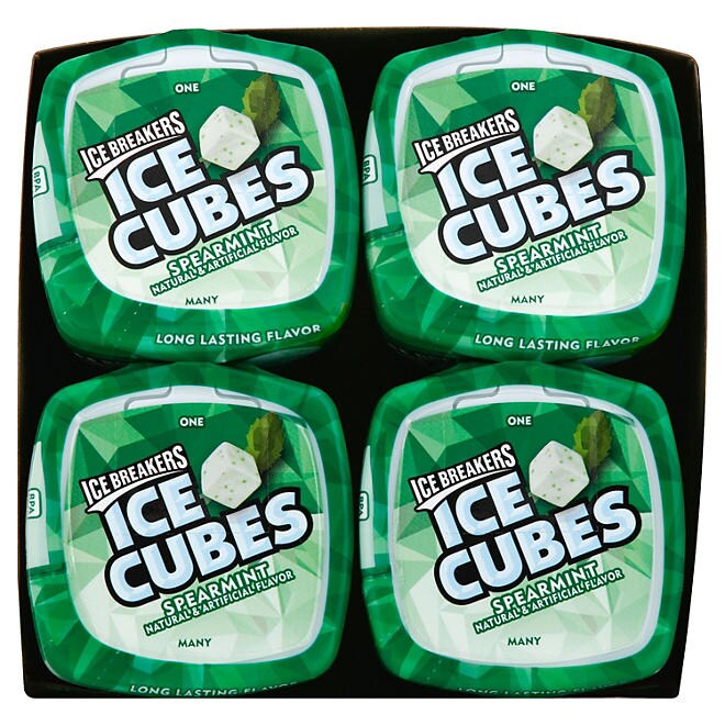 Ice Breakers Ice Cubes Spearmint Sugar Free Gum 40 pcs 4 pk.