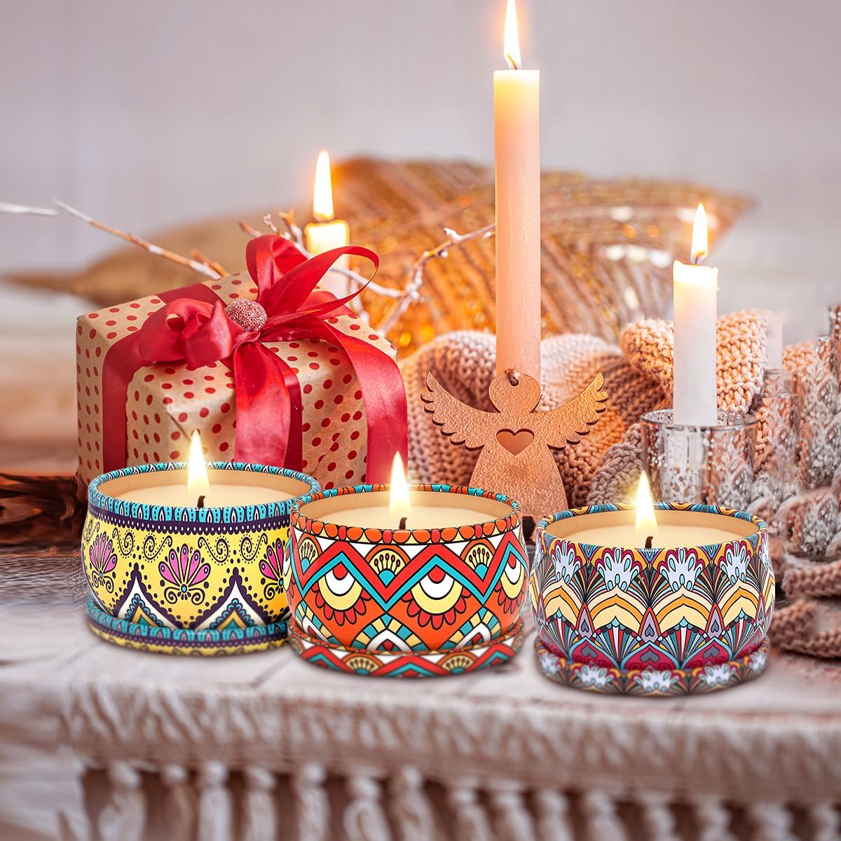 3 Pack Scented Candle Set Candles for Aromatherapy Holiday Gifts for Women Soy Wax Candles for Home Decor Housewarming Gift