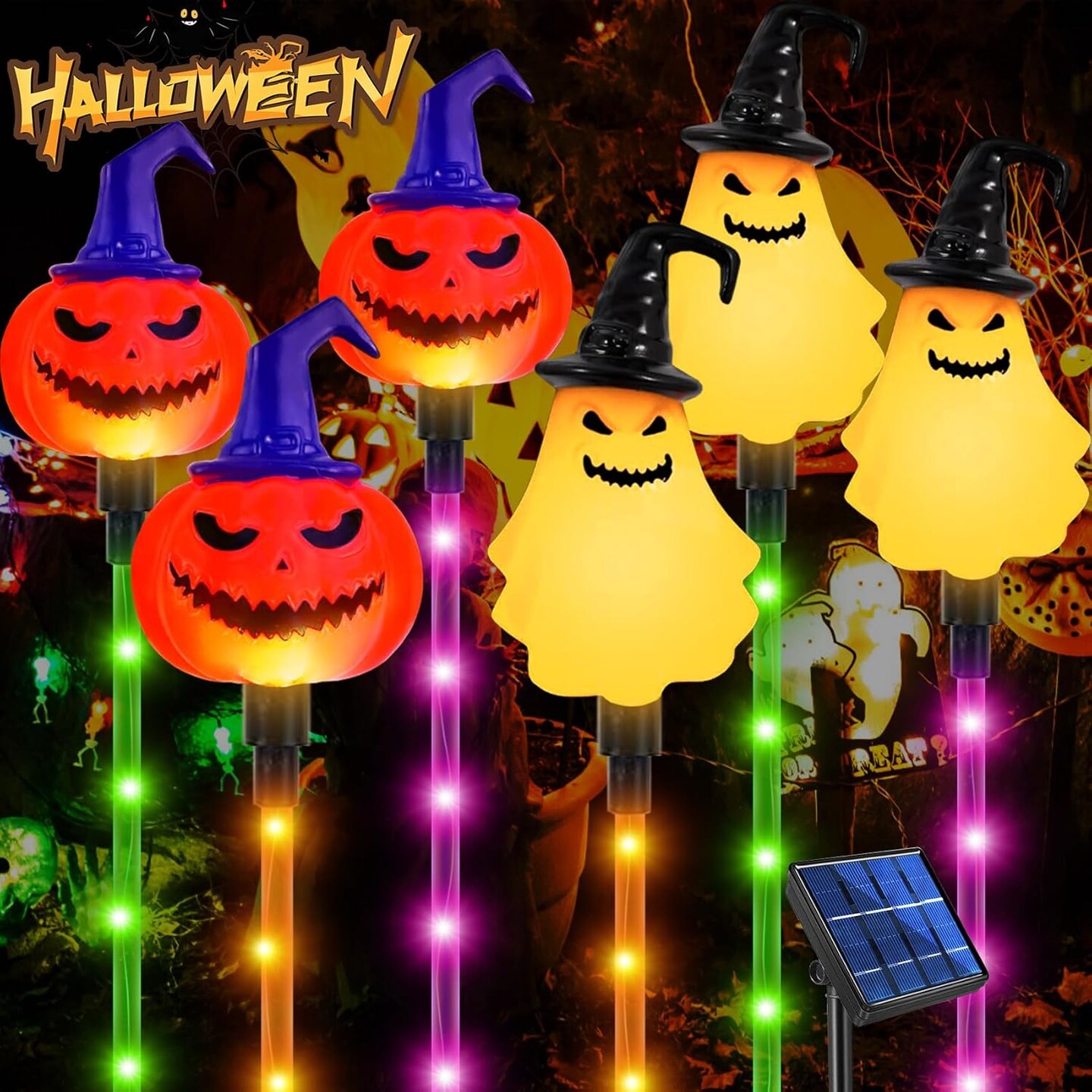 Halloween Pumpkin Pathway Solar Lights