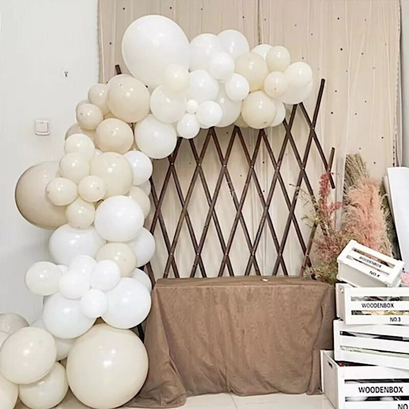 95 White Beige Latex Balloons Garland Arch Party Decorations Kit Party Events