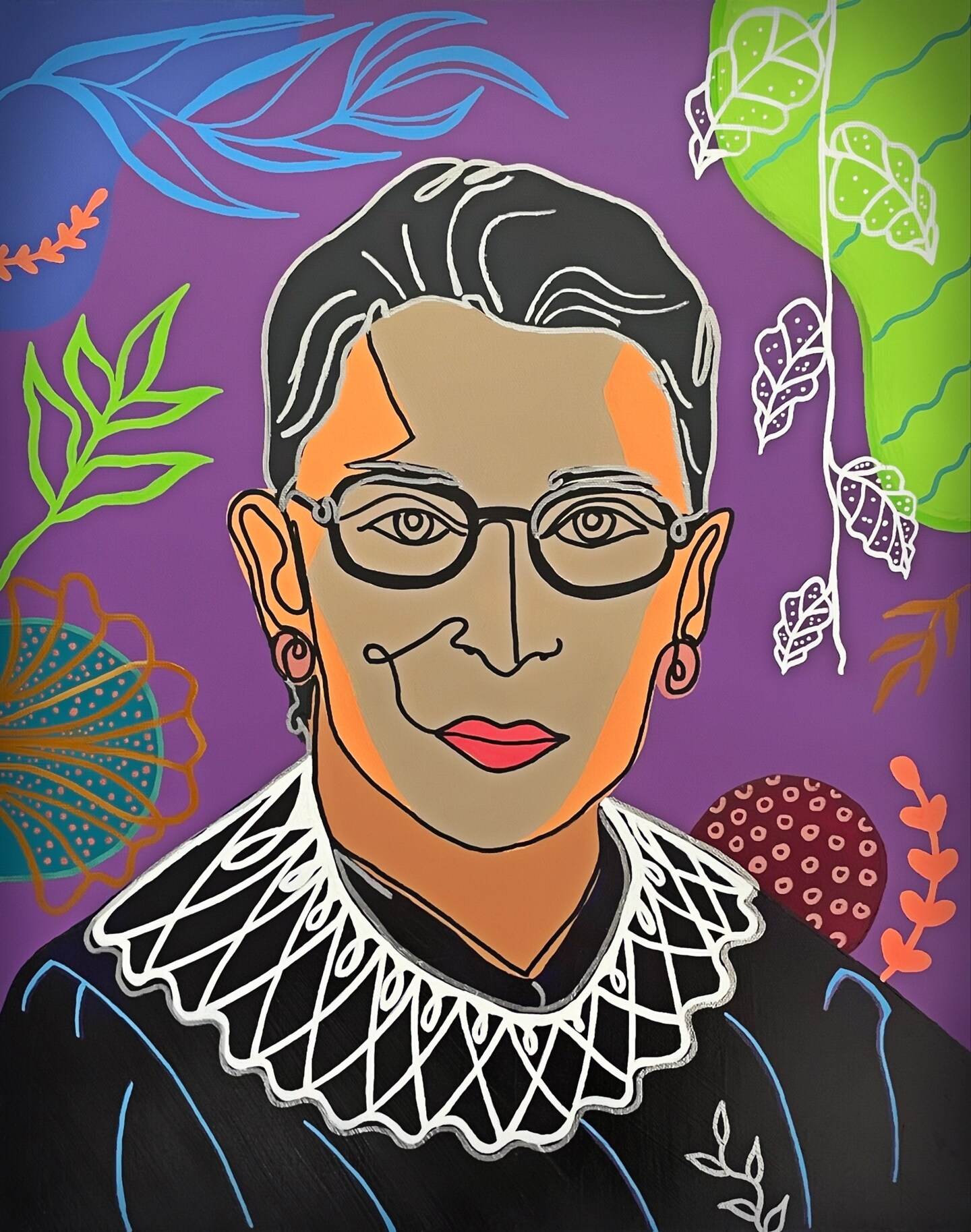 Original Lino Cut Print - Our buy Lady of Justice - Ruth Bader Ginsburg - RBG - Original Artwork - Handmade