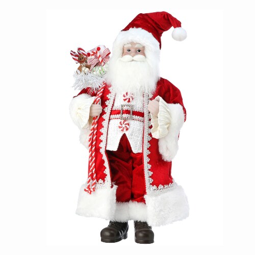 18&#x22; Fabric Holiday Sweets Santa &#x2013; Festive Christmas Santa Claus Figure with Candy Accents | TCT Crafts
