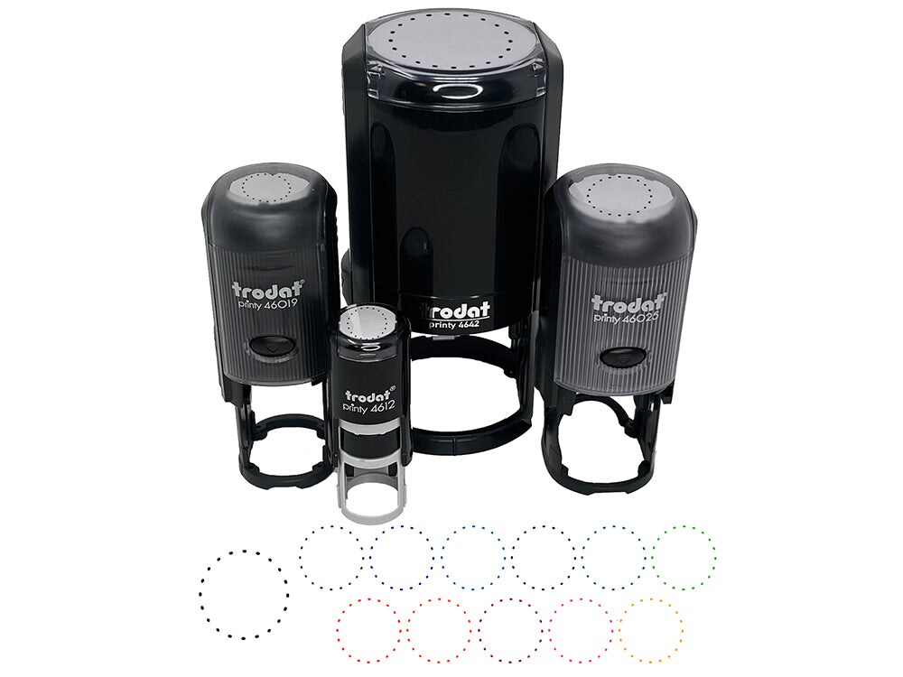 Dotted Circle Outline Self-Inking Rubber Stamp for Stamping Crafting Planners