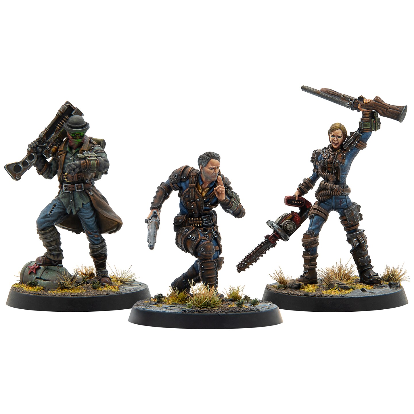 Modiphius Entertainment: Fallout: Miniatures - Unaligned: Legends Of Vault 76 - 3 Resin Figures, Appalachia Wave, Unpainted &#x26; Unassembled, Licensed