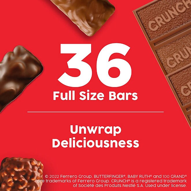 Assorted Full-Size Candy Bars, 36-Count A Chocolate Lover&#x2019;s Dream!