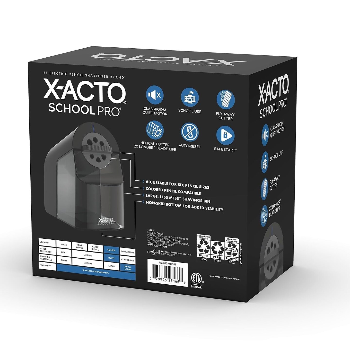 Pencil Sharpener, Schoolpro Electric Pencil Sharpener, Heavy Duty Electric Pencil Sharpener for School, Classroom and Teacher Supplies, Perfect Addition to Homeschooling Supplies, Black