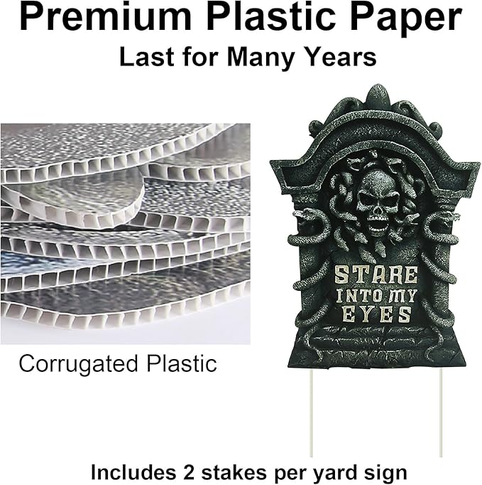 10PCS Halloween Tombstone Decorations Gravestone Decor for Graveyard Headstone Yard Signs Outdoor Lawn Yard Garden Decorations Halloween Yard Stakes