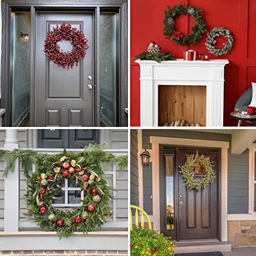 Pack of 5 Wire Wreath Frame (10 Inch) with 25 Twist Ties – Round Metal Wreath Form for Crafts and Floral Decorations on Weddings Christmas Home Party Celebration, Dark Green