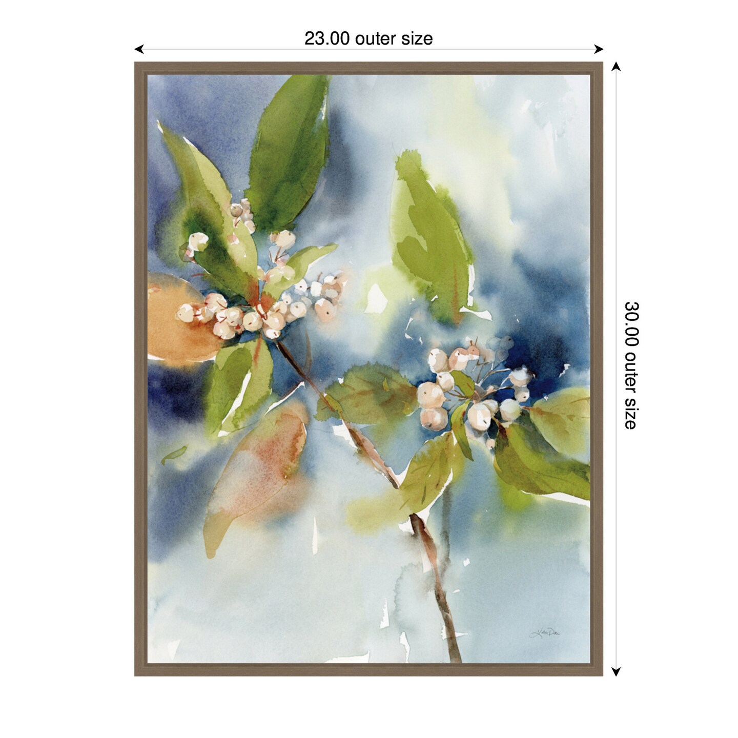 Winter Berries by Katrina Pete 23-in. W x 30-in. H. Canvas Wall Art Print Framed